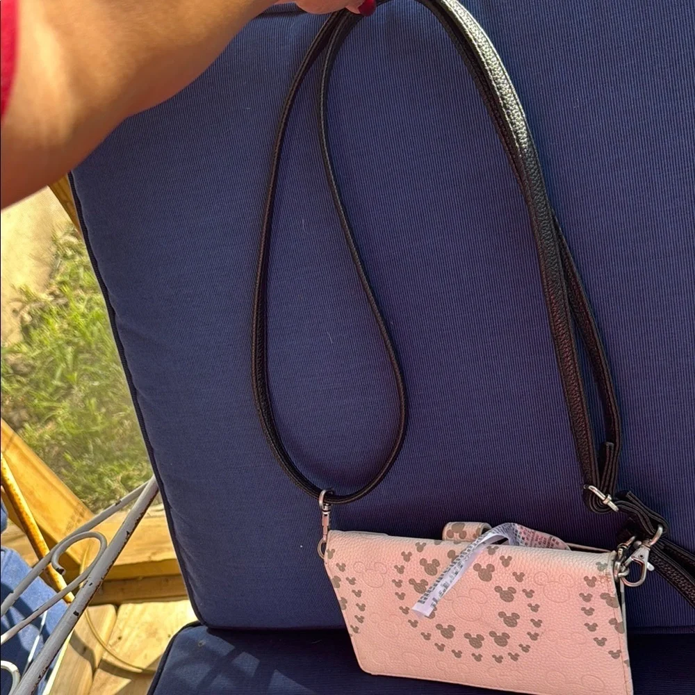 Disney Cream and Gray Crossbody Bag with Mickey Mouse accents